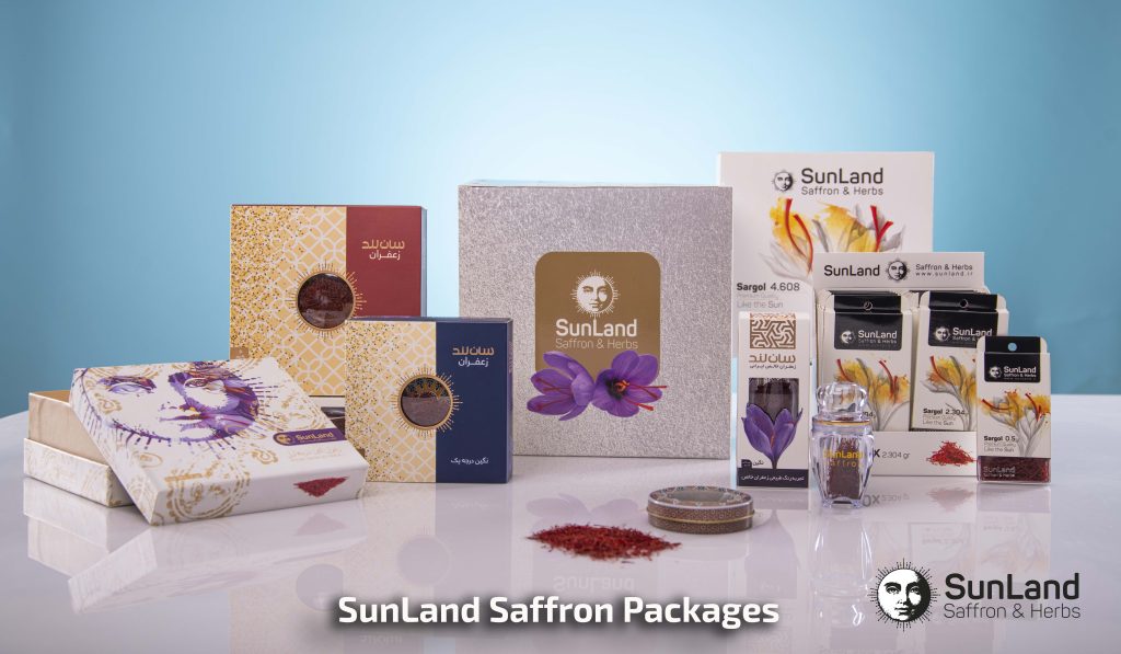 ✅ Saffron Price in Spain (2025): A Complete & Reliable Procurement Guide 2 SunLand saffron retail packaging in various sizes and premium designs, including gift boxes and glass jars.
